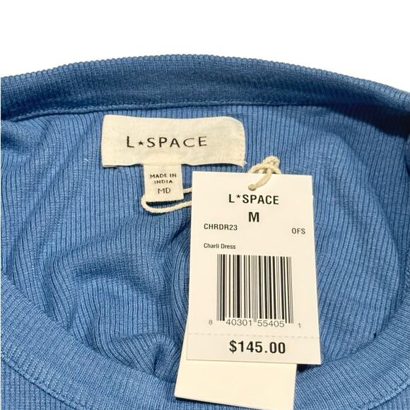 NWT! L*Space Charli Micro Ribbed Cut Out Dress in Offshore - Size Medium - Picture 13 of 14